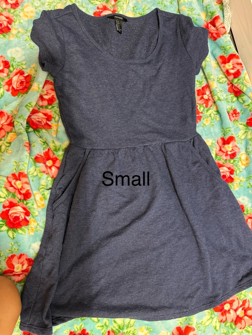 Forever 21 Girls' Heather Navy Short Sleeve Knit Dress